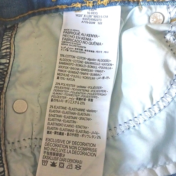 LEVI'S 501 Mini Mom Uniquely Designed Blue Jeans Girl's Size 10R (W25"× L26") - Picture 6 of 9